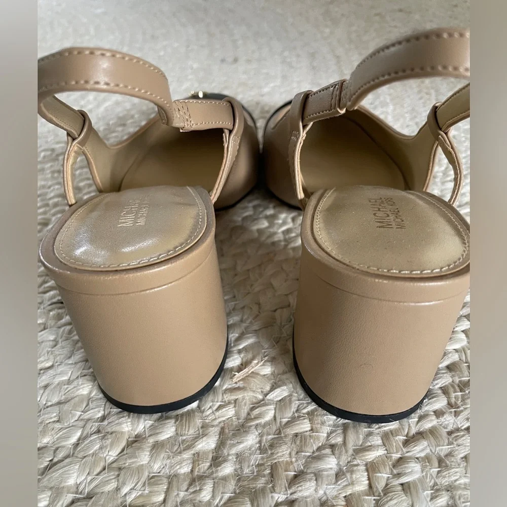 Michael Kors Tan Block Heel Sandals - Picture 5 of 11